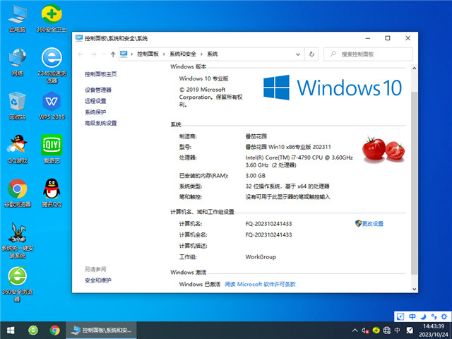 ѻ԰Windows 10 רҵ32λ v2023.11